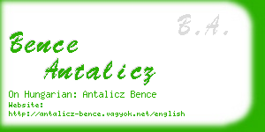 bence antalicz business card